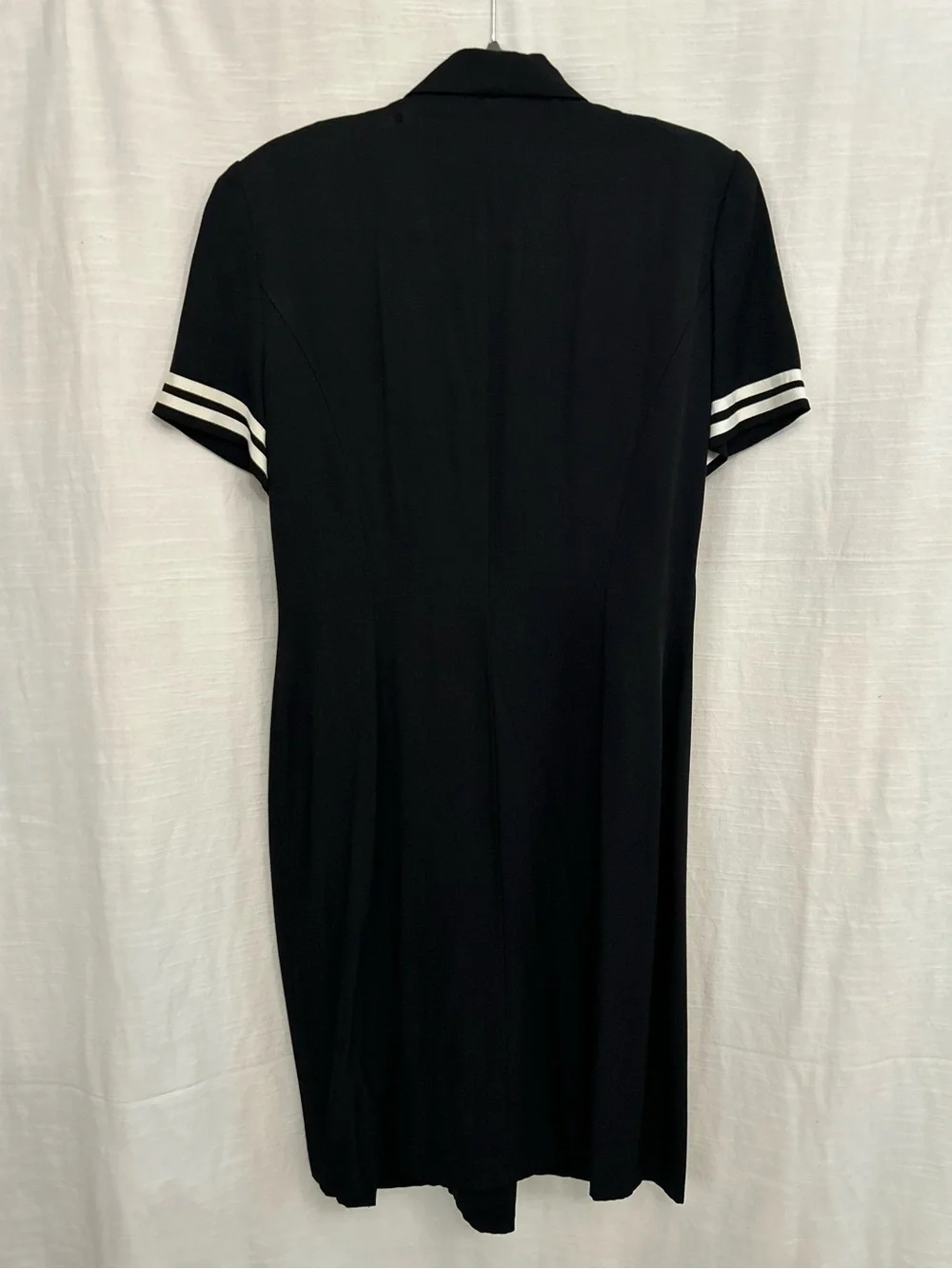 Danny & Nicole Black Double Breasted Nautical Sailor Dress with Stripe Collar - Picture 8 of 10